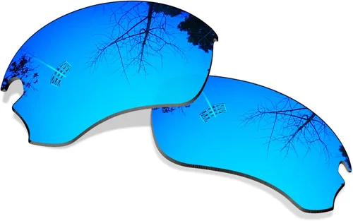 Vista 7 de 4 pares de lentes de repuesto polarizadas para Oakley Si Speed Jacket - Negro+Azul+Plata+Rojo, Negro, titanio, rojo fuego y azul hielo, talla única