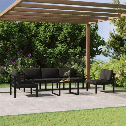 Vista 22 de Juego de 7 piezas para patio con cojines, sofá al aire libre, juego de bar de patio, muebles modernos para exteriores, banco de comedor