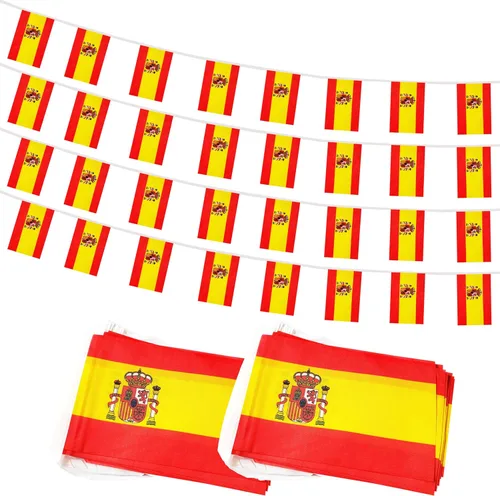 Vista 12 de Bandera de Cuerda Argentina de 100 Pies, 76 Piezas Bandera Estandarte Argentina, Pequeñas Mini Banderas del Mundo para Eventos Deportivos