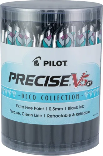 Vista 8 de PILOT Pen 26095 Precise V5 RT - Bolígrafos de punta rodante recargables y retráctiles, punta extrafina (0.02 in), colores surtidos, 7