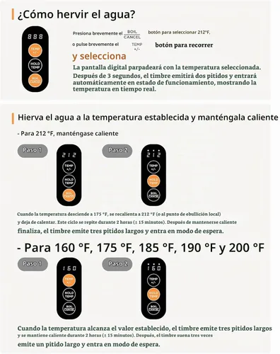 Vista 7 de COMFEE' Hervidor Eléctrico de Acero Inoxidable, Control de Temperatura con 6 Ajustes Preestablecidos, Mantenimiento de Calor por 1 Hora, Hervidor