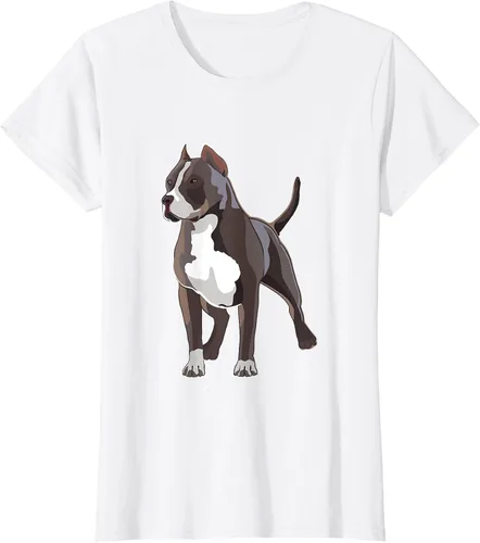 Vista 32 de American Bully Dog Holder Illustration for Dog Lovers T-Shirt Negro