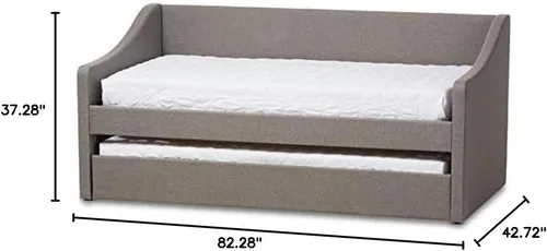 Vista 3 de Allora Sofá cama tapizado de tela moderna con nido en gris