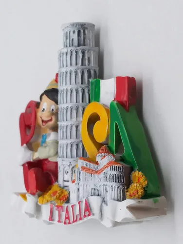 Vista 2 de 3D Torre inclinada de Pisa Toscana Italia nevera imán turístico recuerdo regalo colección hogar y cocina decoración etiqueta magnética Italia