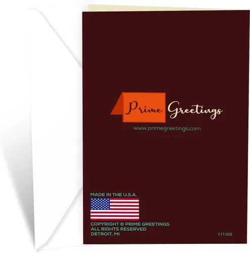 Vista 4 de Prime Greetings Tarjeta del día del padre para hijo, hecha en Estados Unidos, ecológica, tarjeta gruesa con sobre de primera calidad de 5 x 7.75