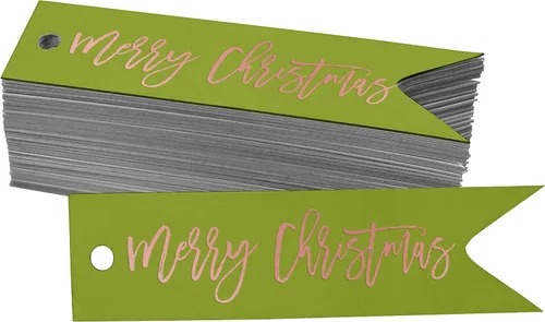 Vista 21 de Etiquetas colgantes con texto en inglés «Merry Christmas» para botellas de papel de aluminio, paquete de 50 unidades Aqua Blue