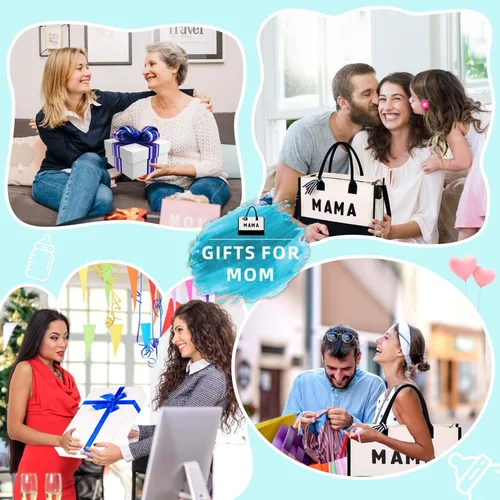 Vista 7 de Extrogif MAMA - Bolsa de mano para el día de la madre, regalos para la nueva mamá, mujeres embarazadas, bolsa de hospital esenciales para el parto