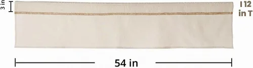 Vista 7 de Cenefa de lino de algodón para ventanas con ribete de encaje de arpillera rústica de 12 pulgadas, cenefa de cocina con bolsillo para barra, cortina