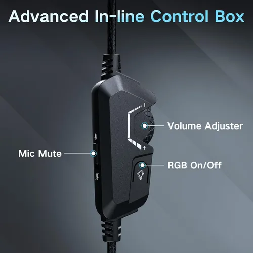 Vista 7 de Jeecoo J75 - Auriculares USB para juegos para PC, sonido envolvente 7.1, micrófono transparente retráctil, almohadillas de espuma viscoelástica