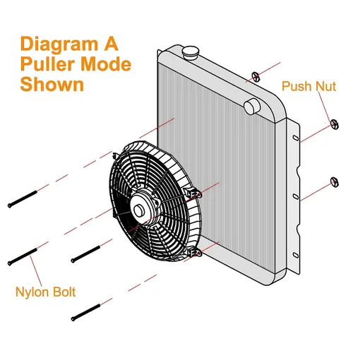 Vista 6 de Ventilador de enfriamiento del radiador eléctrico universal de 7 pulgadas con kit de montaje de 12V 800 CFM