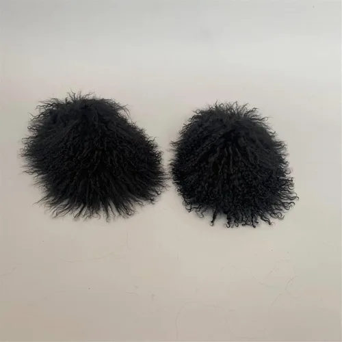 Vista 3 de FurinFashion OSL1 - Pantuflas de piel de avestruz real para mujeres y niñas, grandes y esponjosas, para mujer, calzado al aire libre, colorido, pelo