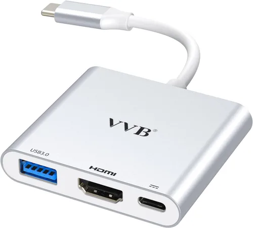 Vista 7 de Estación de acoplamiento USB C de monitor dual para laptop Dell/Lenovo/HP; estación de acoplamiento HDMI; hub USB C; adaptador multipuerto dongle