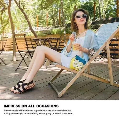 Vista 4 de DAYDAYGO Sandalias planas elásticas para mujer