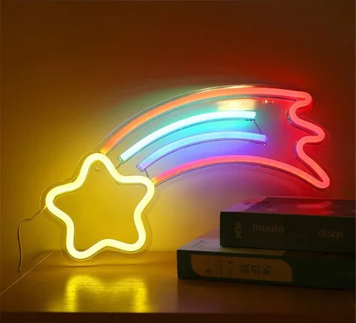 Vista 16 de Letrero de luz de neón LED con luces nocturnas funciona con USB, letrero decorativo de marquesina para bar, pub, tienda, club, garaje, hogar Ahoha