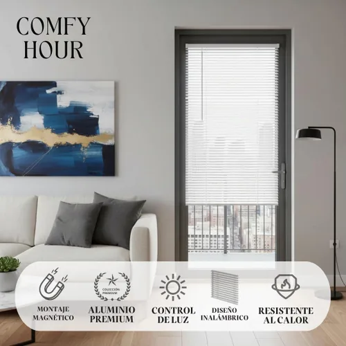 Vista 2 de Comfy Hour - Persianas magnéticas para puerta de metal, persiana de ventana, 25 x 41 pulgadas