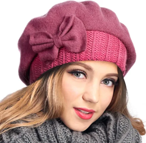 Vista 61 de VECRY - Gorro 100% de lana para mujer, boina de fieltro tipo campana, gorro de vestir para invierno