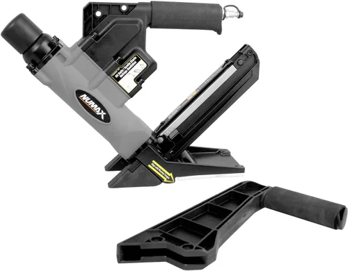 Vista 5 de NuMax S50LSDH - Clavadora/grapadora neumática 2 en 1 calibre 15.5 y calibre 16 de 2 pulgadas, con mazo de suelo y placas base intercambiables