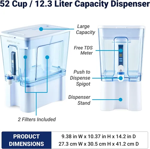 Vista 6 de ZeroWater Filtro de repuesto oficial, repuesto de filtro TDS 0 de 5 etapas y dispensador de filtro de agua de 52 tazas de lectura de 5 etapas