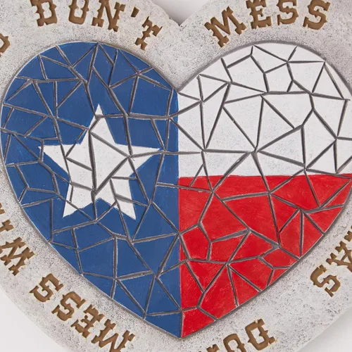 Vista 3 de Zingz & Thingz Colección de jardín al aire libre Colorido Stepping Stone, 10x10x0.75, Don't Mess with Texas