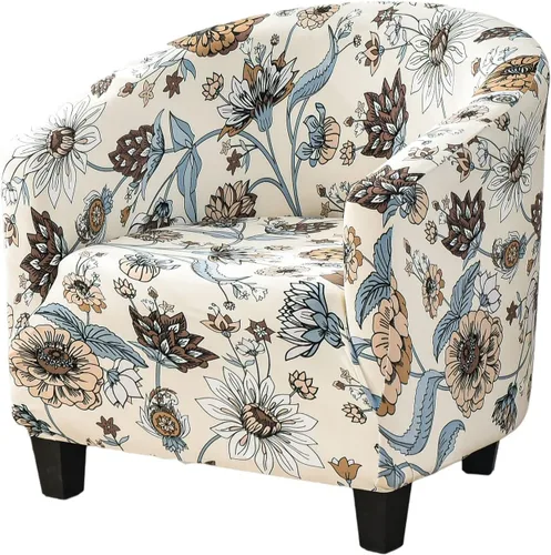 Vista 24 de MIFXIN - Funda elástica para silla de bañera de terciopelo de alta elasticidad, cubierta de silla de club, cubierta de sillón de elastano, cubierta