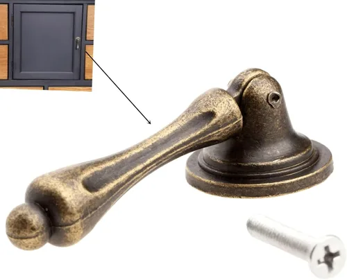 Vista 2 de dophee 2 pomos antiguos para gabinete con tornillos, 2.44 x 0.94 pulgadas Tiradores colgantes de bronce para armario de cocina, puerta, aparador