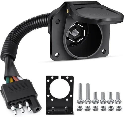 Vista 14 de Nilight Kit de arnés de cableado de enchufe de remolque de 7 pines 55243 para lado del vehículo, 7 vías, tipo RV, enchufe USCAR, compatible con Ford