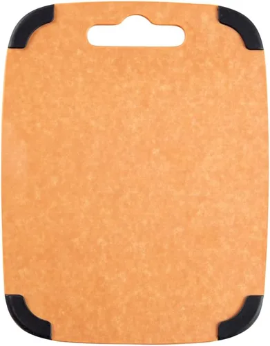 Vista 10 de Restaurantware Nature Tek - Tabla de cortar de 11.8 x 9.3 pulgadas, 1 tabla de cortar de madera antideslizante, ranura para jugo y mango integrado