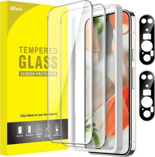 Vista 15 de JETech Protector de pantalla para Google Pixel 6a de 6.1 pulgadas con protector de lente de cámara, herramienta de fácil instalación, compatible