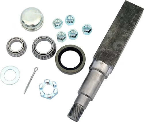 Vista 8 de Conjunto de cubo de remolque circular de 5 pernos en 5 pulgadas, apto para eje de 3,500 libras, con husillo cónico y rodamientos de 1-3/8 a 1-1/16