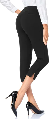 Vista 5 de Tapata Pantalones de vestir capri para mujer, de 19 a 20.5 pulgadas, elásticos, de cintura alta, pantalones de trabajo de oficina, pantalones capri