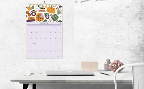 Vista 6 de Calendario de pared 2026, planificador de 12 meses de enero de 2026 a diciembre de 2026, encuadernado en espiral para oficina, hogar, familia