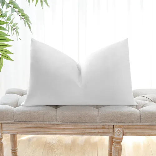 Vista 8 de OTOSTAR Paquete de 1 relleno de almohada de plumón y plumas, 12 x 20 pulgadas, rellenos de almohada suaves y esponjosos con funda de algodón 100%