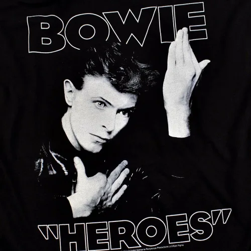 Vista 5 de David Bowie Heroes Rock Album T Shirt & Stickers
