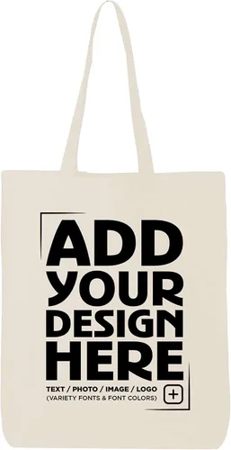 Vista 15 de shop4ever Diseño personalizado de encargo su propio bolso de compras reutilizable del bolso de compras de Eco del algodón del regalo personalizable