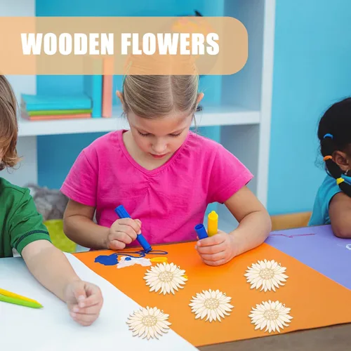 Vista 7 de EXCEART 2 juegos de decoración de madera para manualidades de madera sin terminar, grafiti, recortes de madera, recortes de madera para bricolaje