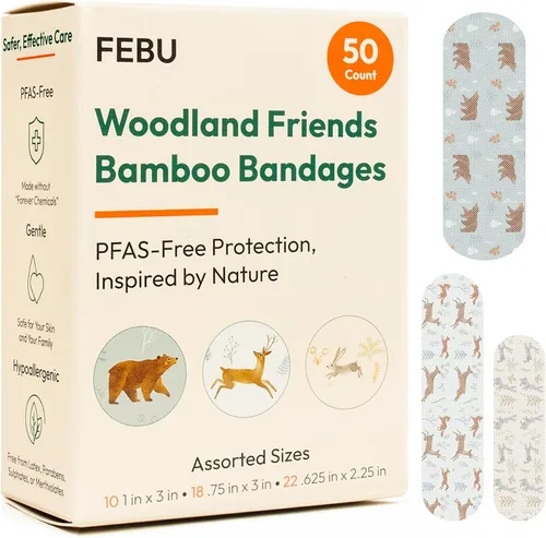 Vista 12 de FEBU Vendajes de bambú sin PFAS, 30 unidades para nudillos y dedos Apósito de tela flexible, respetuoso del medio ambiente, totalmente