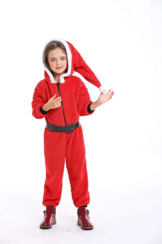 Vista 6 de yolsun Kids Onesie Santa Costume, Cute Christmas Costume Cosplay for Boys&Girls