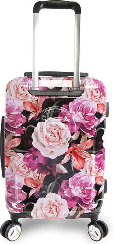 Vista 4 de Bebe Marie 21 Hardside Spinner Equipaje Estampado negro floral BE-PC-7121-BKFP