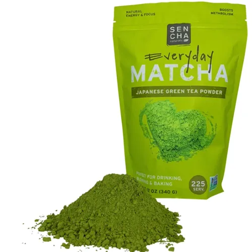 Vista 3 de Sencha Everyday Natural USDA Orgánico Matcha Té Verde en Polvo Rico en Antioxidantes Revitalizante para la Salud Corporal, Libre de Gluten, 100%
