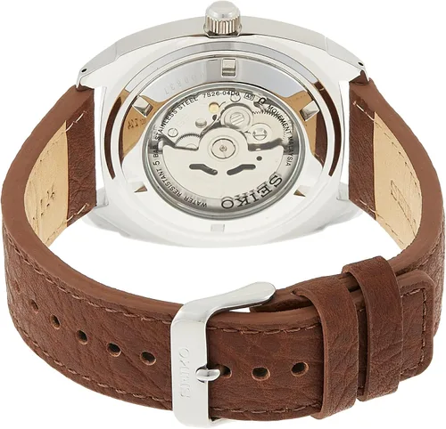 Vista 3 de Seiko Reloj Automático para Hombre - Serie Recraft - Correa de Cuero Marrón, Calendario Día/Fecha, Resistente al Agua 50m Azul