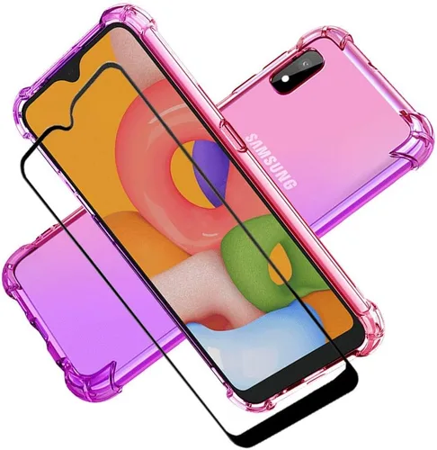 Vista 8 de Funda para Samsung Galaxy A10e, Galaxy A10e con protector de pantalla, transparente, a prueba de golpes, delgada, color transparente, protección