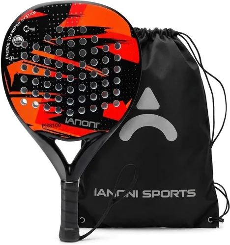 Vista 6 de ianoni Padel Racket Carbon Fiber Surface with EVA Memory Flex Foam Core Padel Tennis Racquets Paddle Tennis Racket