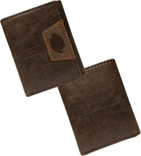 Vista 2 de Dickies Cartera triple de cuero para hombre, Negro