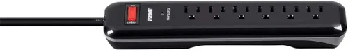 Vista 4 de Regleta de protección contra sobretensiones de 6 salidas con enchufe de perfil bajo con cable de 4 pies, 1000 julios, color negro