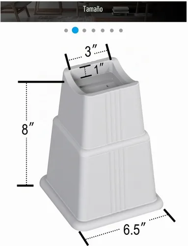 Vista 2 de ZTON Elevadores ajustables para muebles de cama, altura de 3, 5 u 8 pulgadas, elevadores resistentes tanto para postes como para ruedas de muebles