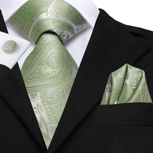 Vista 232 de Dubulle Corbata tejida de cachemira para hombre y gemelos de pañuelo para hombre, conjunto de gemelos para boda formal y negocios