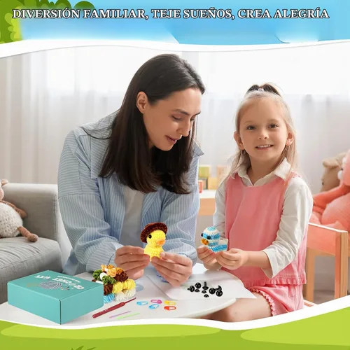Vista 4 de XunYee - Kit de ganchillo de 3 piezas de patos pequeños, juego de bricolaje