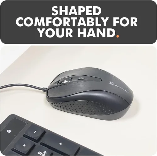 Vista 5 de X9 Combo de teclado y mouse con cable Ratón y teclado USB (almohadilla de mouse incluida) Teclado ergonómico de tamaño completo con cable