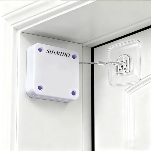 Vista 10 de SHIMIDO Cierrapuertas automático retráctil mejorado, instalación sin herramientas, potente tirador de 3.5 libras cierra las puertas completamente 2