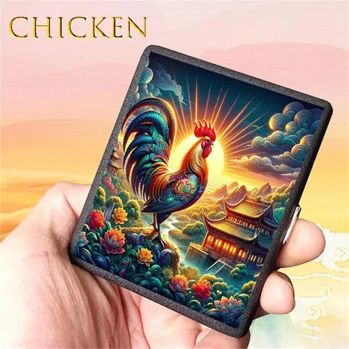 Vista 2 de 2pcs Cigarette case, Capacity Can Hold 20 Sticks,Metal Cigarette Box Portable Holder Crush-Proof Wallets, Card Cases & Money